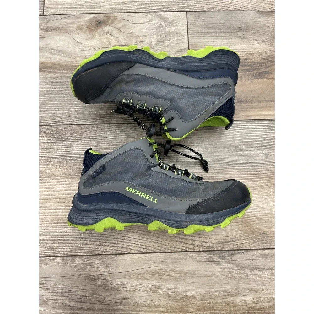 Merrell Big Kids Moab Speed Mid Navy Grey Lime Hiking Shoes MK265212 Size 2.0W